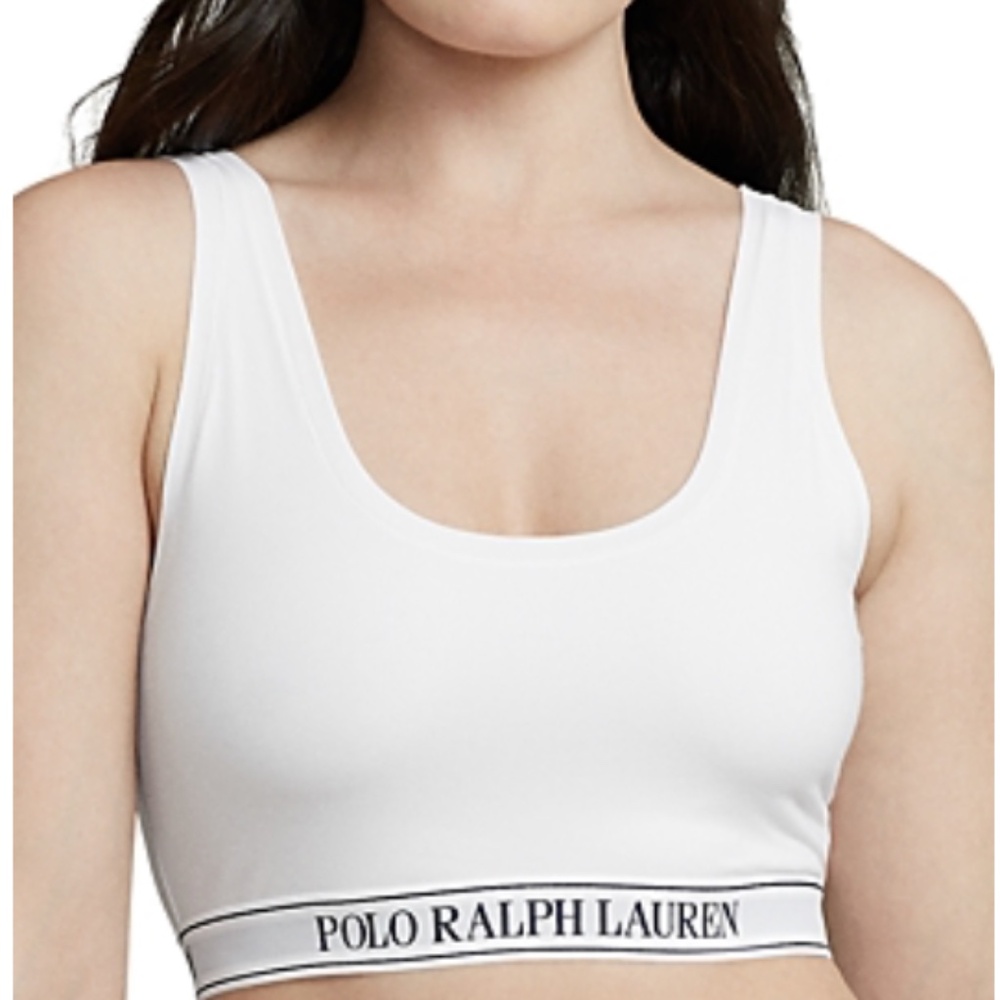 Polo Ralph Lauren Essentials Scoop Crop Tank Bralette White Cloud Size XXL NWT